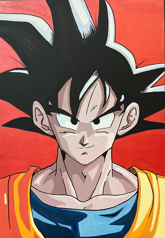 SPLENDIDO DIPINTO A MANO ISPIRATO A "GOKU ” MISURA 70X100